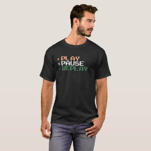 T-shirt Jouer, Pause, Replay - Gamers & Amateurs de musiqu