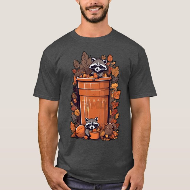 T-shirt Jouer Raccoon Baby - Fall Trash Bin Aventure (Devant)