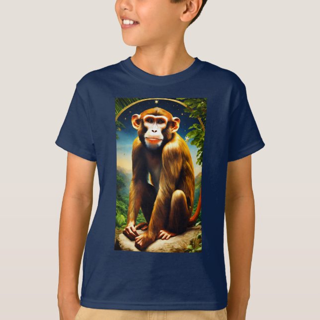 T-shirt "Jouer singe" enfant conçu (Devant)