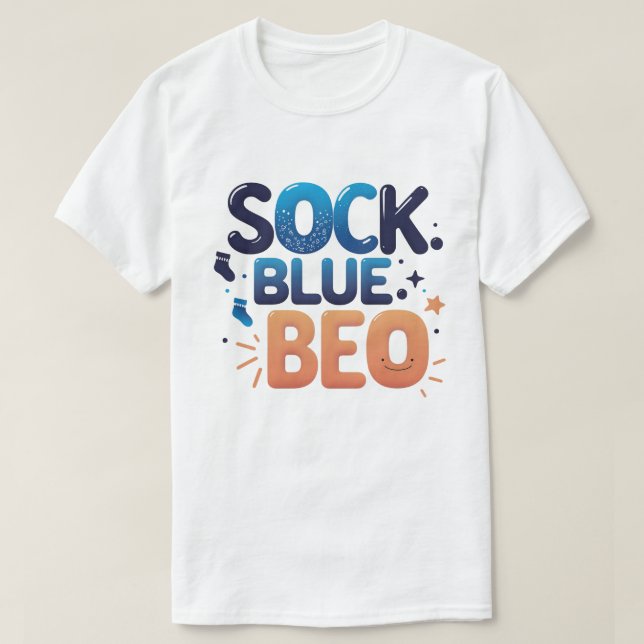 T-shirt Jouer SOCK BLUE LIT Typographie moderne Art (Design devant)