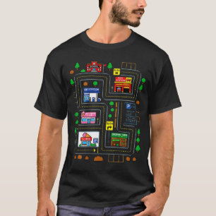 T-shirt Jouer sur le dos de papa carte de la ville piste d