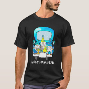 T-shirt Joues de pyjama de Noël sur camion heureux Hanoukk