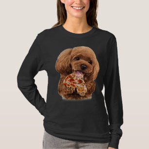 T-shirt Jouet affamé Poodé Chien chicot dévorant Pizza Chi