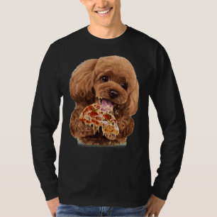 T-shirt Jouet affamé Poodé Chien chicot dévorant Pizza Chi