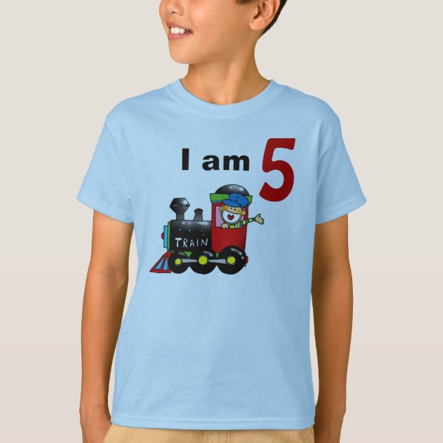 T-shirt Jouet de 5 ans train d'anniversaire garçon (Devant)