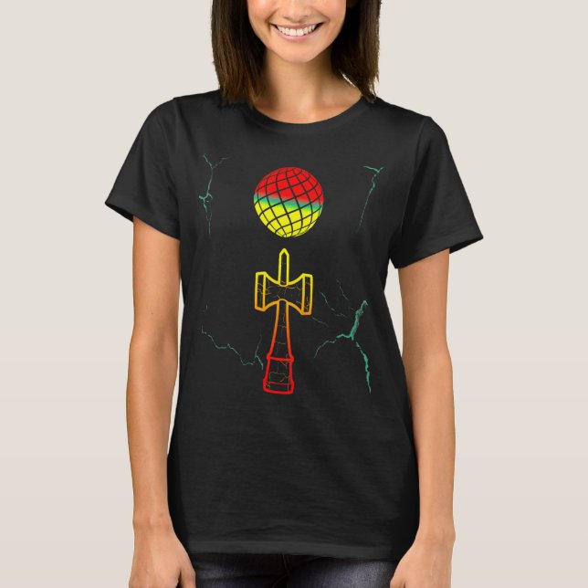 T-shirt Jouet de compétences Kendama à la sphère fissurée (Devant)