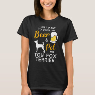 T-shirt Jouet Fox Terrier Chien Bière Aîné propriétaire No