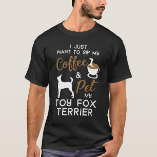 T-shirt Jouet Fox Terrier Chien Propriétaire de café Noël