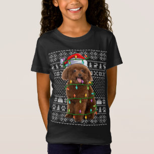 T-Shirt Jouet Poodle Amoureux des chiens Santa Hat Ugly To