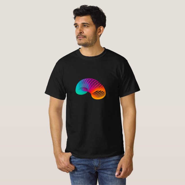 T-shirt Jouet ressort en spirale arc-en-ciel (Devant entier)