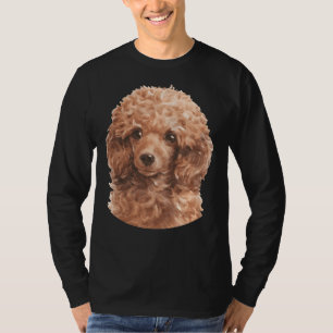 T-shirt Jouet rouge Poodle aquarelle Art