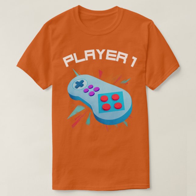 T-shirt Joueur 1 Conception de rapprochement (Design devant)