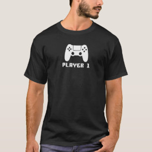 T-shirt Joueur 1, Couple assorti Joueur Jeux Premium