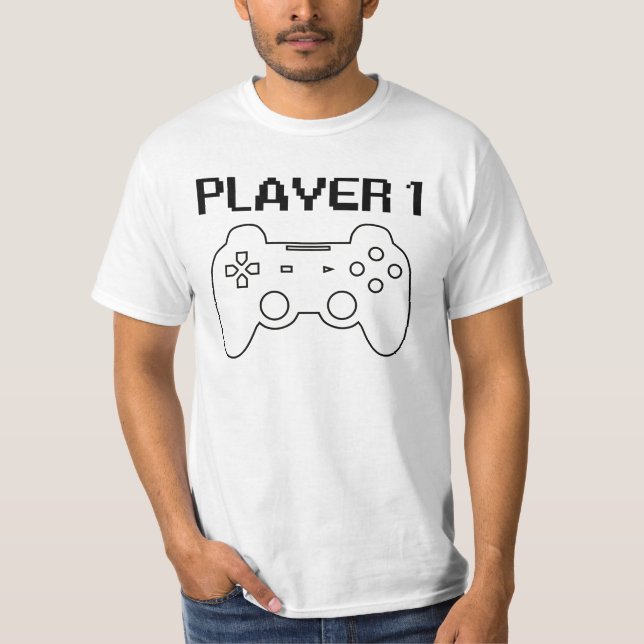 T-shirt joueur 1 joueur amusant (Devant)