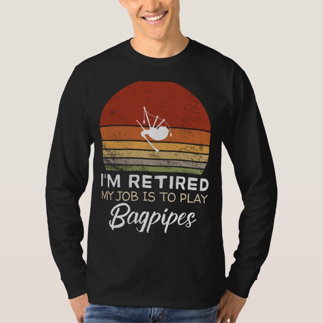 T-shirt Joueur à la retraite de Bagpipes Tee : Retraite hé (Devant)