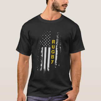 T-shirt Joueur américain de rugby à drapeau américain