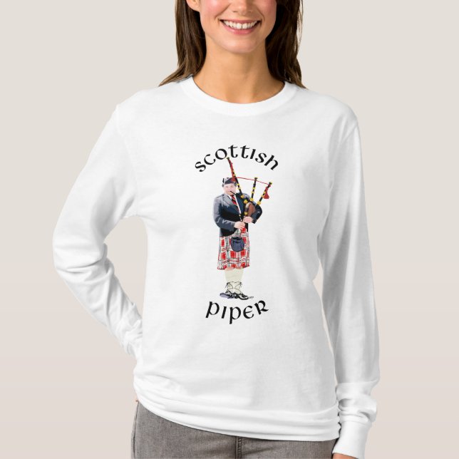 T-shirt Joueur Bagpipe en rouge (Devant)