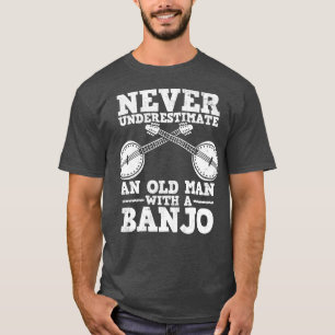 T-shirt Joueur Banjo Bluegrass Vieux Homme