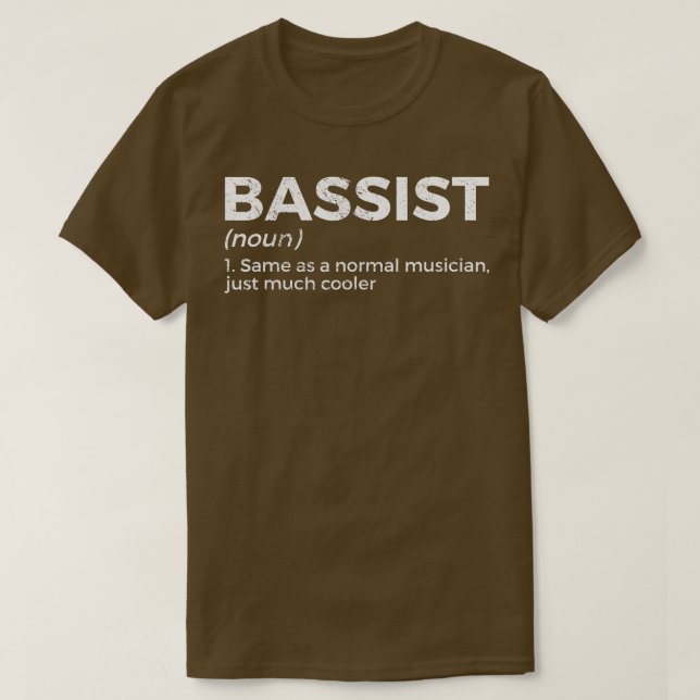 T-shirt Joueur Basse Définition Baid Pour Musiciens (Design devant)