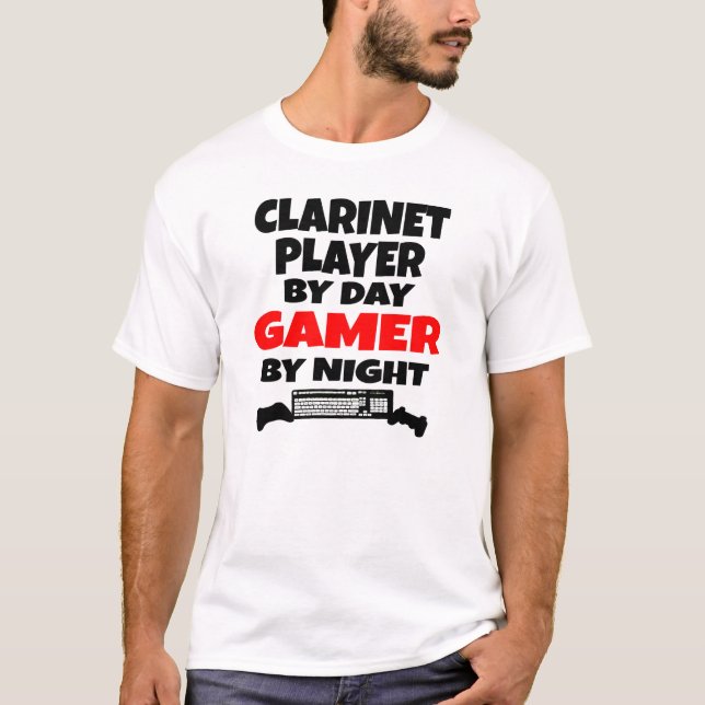 T-shirt Joueur Clarinet par Joueur de jour par nuit (Devant)