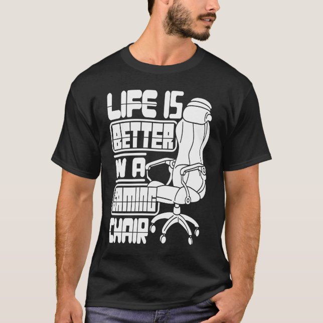 T-shirt Joueur dans un fauteuil de jeu Joueur vidéo (Devant)