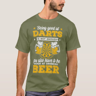 T-shirt Joueur Dart Mens Cool Citation fléchettes Bière Bo