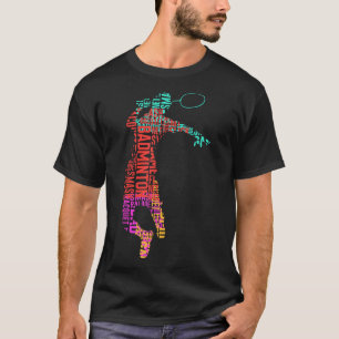 T-shirt Joueur de badminton coloré _ Raquette de navette _