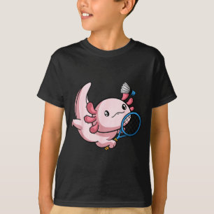 T-shirt Joueur de badminton drôle pun kawaii axolotl