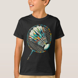 T-shirt Joueur de badminton en polygone art Balle de badmi