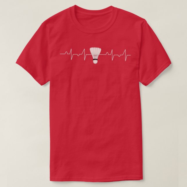 T-shirt Joueur de Badminton entraîneur d'équipe Heartbeat  (Design devant)