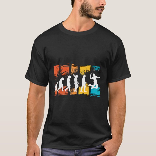 T-shirt Joueur de badminton Évolution Navette Raquette de  (Devant)