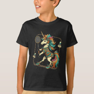 T-shirt Joueur de badminton Licorne Volant