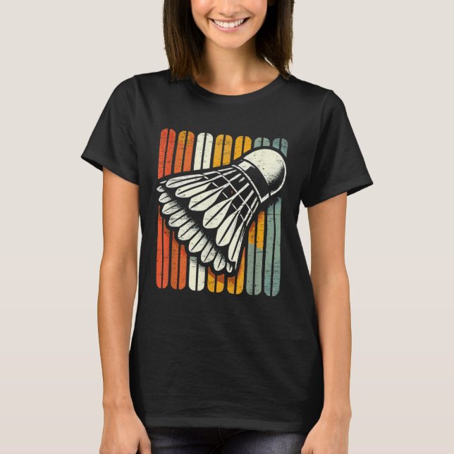 T-shirt Joueur de badminton Retro Shuttle  (Devant)