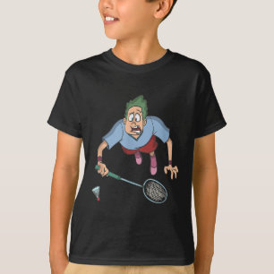 T-shirt Joueur de badminton sautant