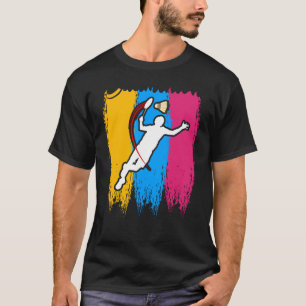 T-shirt Joueur de badminton Shuttlecock Temps Smash Raquet