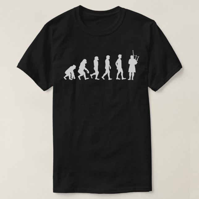 T-shirt Joueur de Bagpipe Evolution drôle (Design devant)