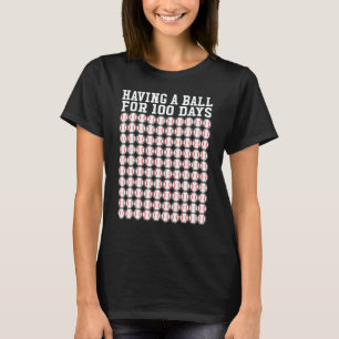 T-shirt Joueur de baseball 100 jours d'école Professeur Ga