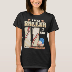 T-shirt Joueur de baseball 11e Anniversaire Garçons de onz