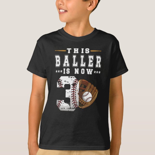 T-shirt Joueur de baseball 3e anniversaire Cadeau Joueur d (Devant)