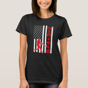 T-shirt Joueur de baseball 6+4+32 Double jeu dicton de bas