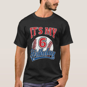 T-shirt Joueur de baseball 6 ans Joueur de fête 6 ans