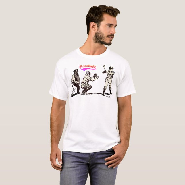 T-shirt Joueur de baseball à Bat (Devant entier)