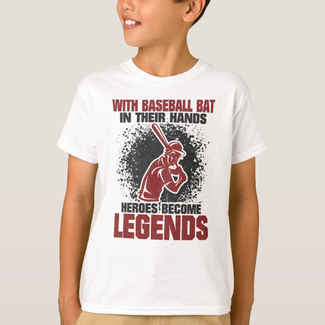 T-shirt Joueur De Baseball Avec Bateau De Baseball (Devant)