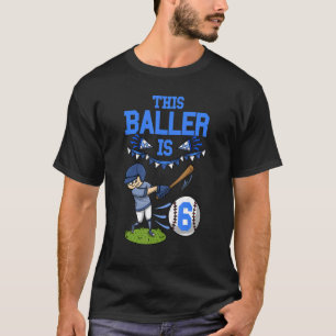 T-shirt Joueur De Baseball Ce Baller Est 6 Baseball Annive