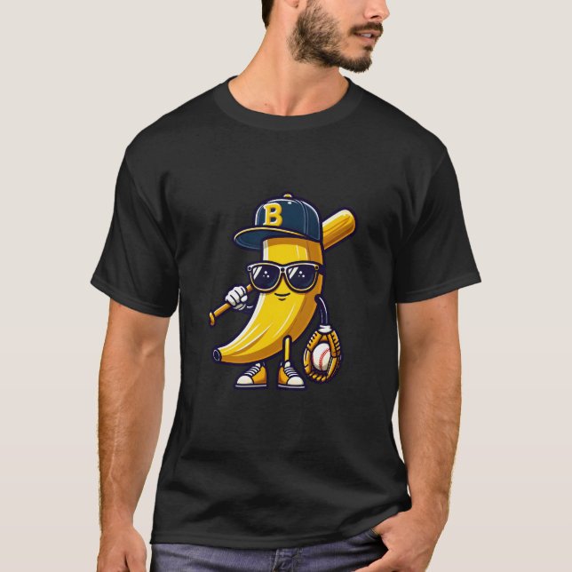 T-shirt Joueur de baseball de banane cool (Devant)