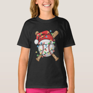 T-shirt Joueur de baseball de Noël Santa Sports