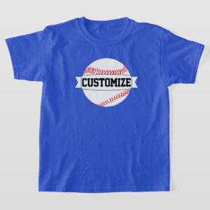 T-shirt Joueur de baseball des garçons Personnalisé Nom de