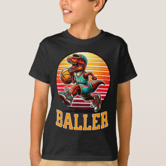 T-shirt Joueur de baseball dinosaure T Rex Baller Hommes E