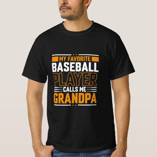 T-shirt Joueur de baseball favori m'appelle grand-père (Devant)