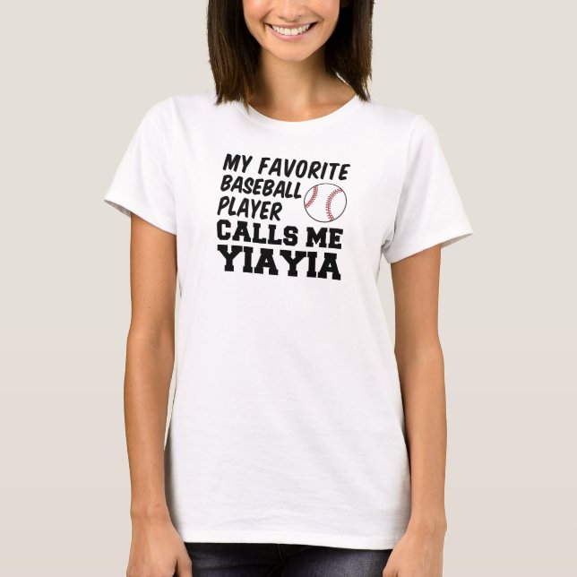 T-shirt Joueur de baseball favori m'appelle YiaYia (Devant)